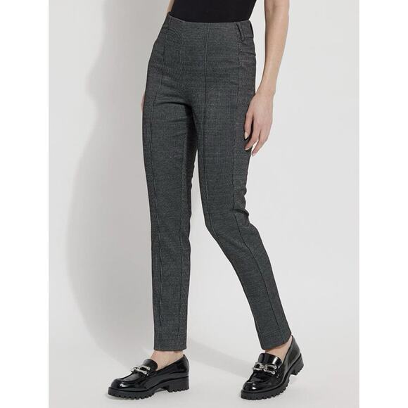 Lysse Emma Trouser Black Gray Pinstripe Ponte Pant Small NWT - Picture 1 of 9